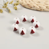 Red Christmas Tree Elk Polar Bear Wooden Beads Tassel DIY Accessories