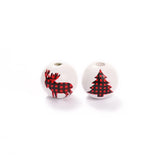 Red Christmas Tree Elk Polar Bear Wooden Beads Tassel DIY Accessories
