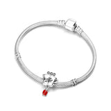 Red Coffee Bean Coffee Cup Charm Bracelet for Women