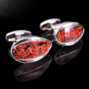 Red Crystal Cufflinks French Shirts Buttons Wedding Accessories