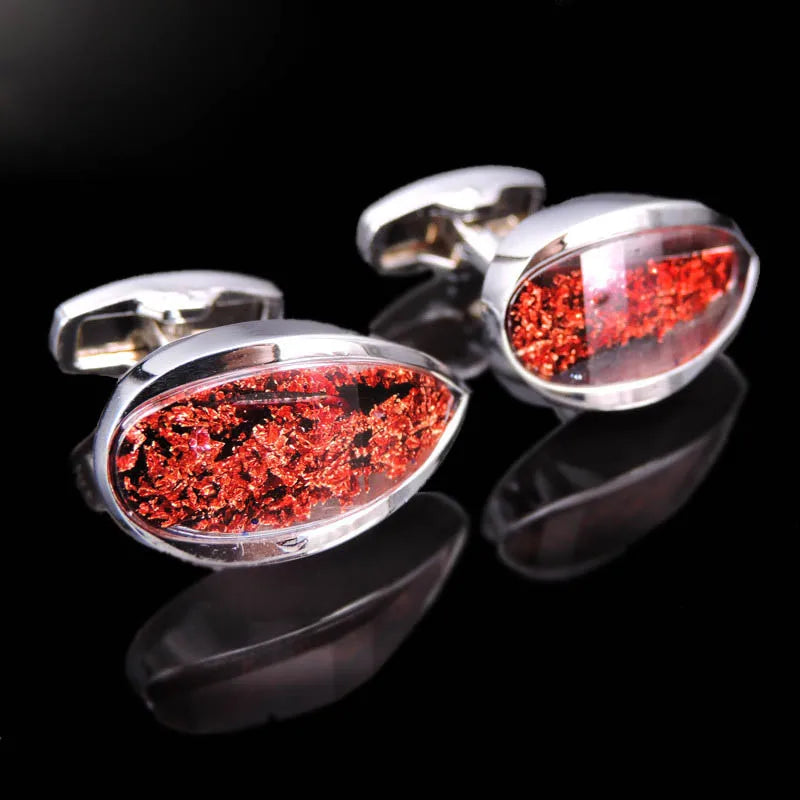 Red Crystal Cufflinks French Shirts Buttons Wedding Accessories