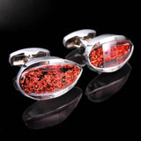 Red Crystal Cufflinks French Shirts Buttons Wedding Accessories