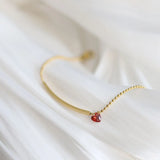Red Heart Bar Round Bead Bracelet Titanium Steel Plated 18K Charms Bracelet