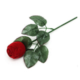 Red Rose Jewelry Box Wedding Ring Holder Green Leaf High Jewelry Box