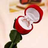 Red Rose Jewelry Box Flocked Earrings Holder Flower Ring Box Wedding