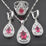 Red Stone Zircon Women's Jewelry Set QZ0336