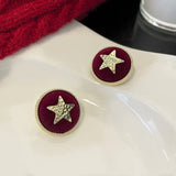 Red Velvet Earrings High-end Festive Flocking Girls Light Earrings