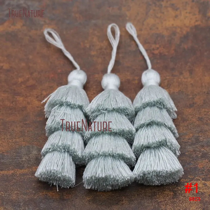 Red Fresh Jewelry Cotton 4-Layer Long Tassel Pendant Necklace Making