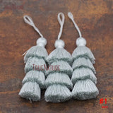Red Fresh Jewelry Cotton 4-Layer Long Tassel Pendant Necklace Making