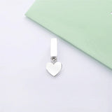 925 Silver Floating Heart Clip Charm Beads Bracelet DIY Jewelry