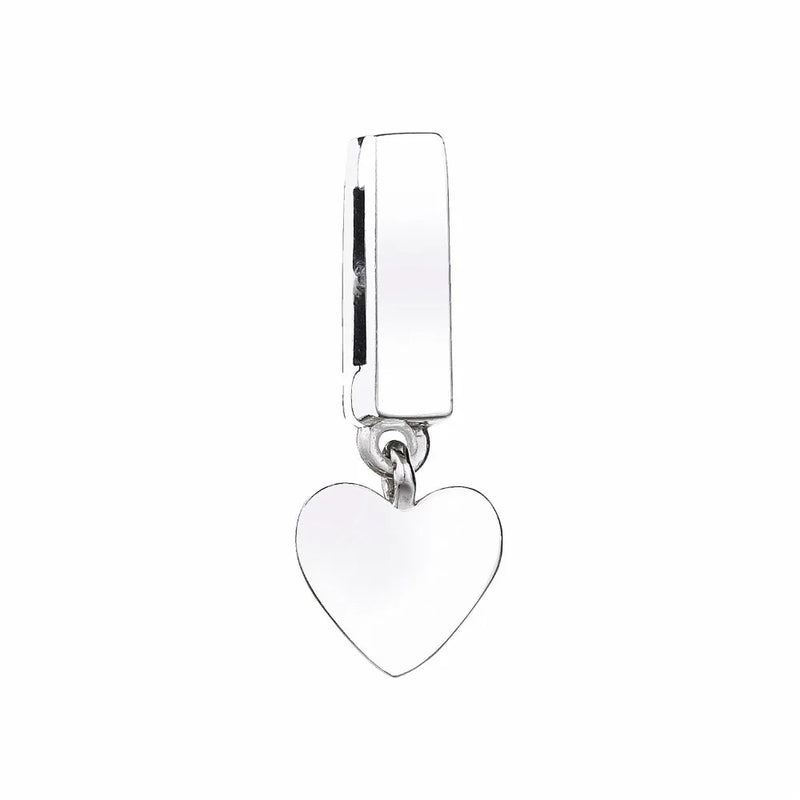 925 Silver Floating Heart Clip Charm Beads Bracelet DIY Jewelry