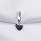 925 Silver Floating Heart Clip Charm Beads Bracelet DIY Jewelry