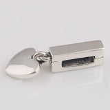 925 Silver Floating Heart Clip Charm Bracelet Pendant DIY Jewelry