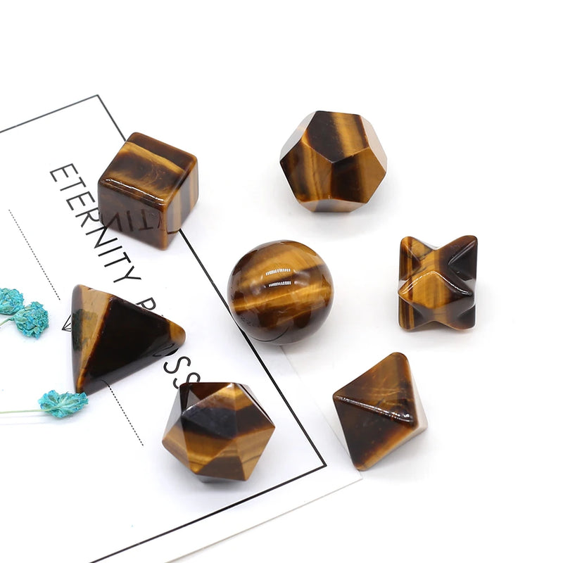 Reiki Heal Platonic Solids Dodecahedron Tiger Eye Merkaba