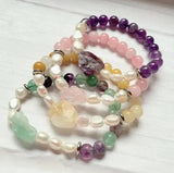 Reiki Healing Crystal Pearl Charm Bracelets