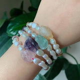 Reiki Healing Crystal Pearl Charm Bracelets