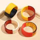 Vintage Resin Acrylic Round Cuff Bracelet Bangle for Women Girls