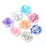 20pcs Glitter Roses Resin Flower Cabochons for Scrapbooking