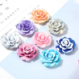 20pcs Glitter Roses Resin Flower Cabochons for Scrapbooking