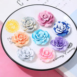 20pcs Glitter Roses Resin Flower Cabochons for Scrapbooking