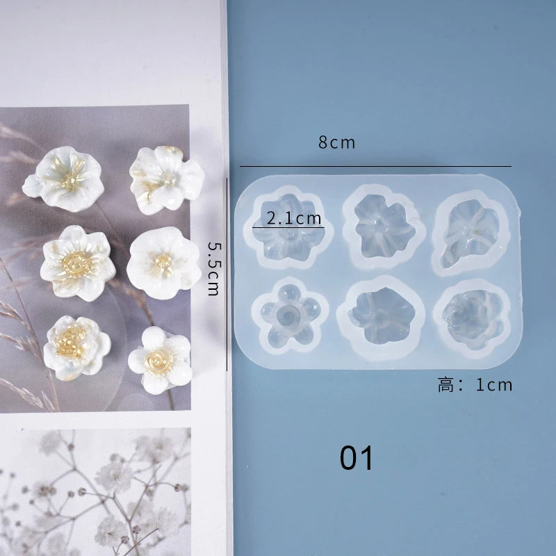Small Flower Resin Mold DIY Decorations UV Epoxy Silicone Casting Mold