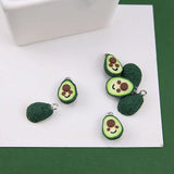 Resin Pendant Charms Smiling Face Fruit avocado Earring Necklace 30pcs