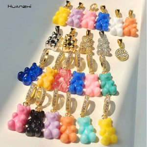 Zircon Teddy Bear Crystal Choker Necklace for Women Girls