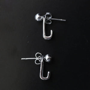 925 Silver Ear Pin Round Bead Earrings