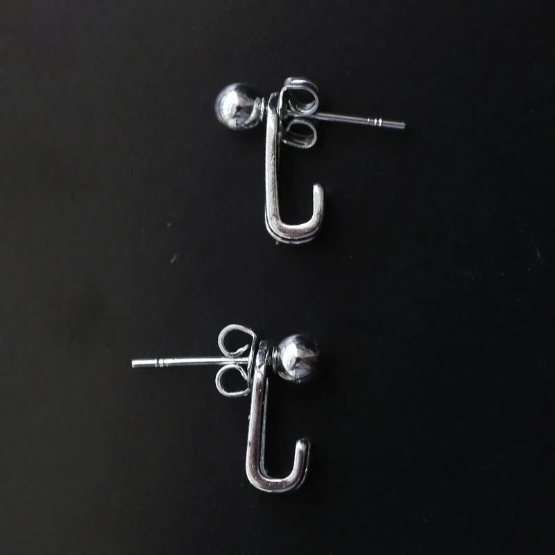 925 Silver Ear Pin Round Bead Earrings