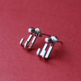925 Silver Ear Pin Round Bead Earrings