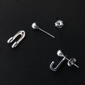925 Silver Ear Pin Round Bead Earrings