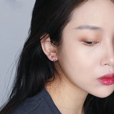 925 Silver Ear Pin Round Bead Earrings