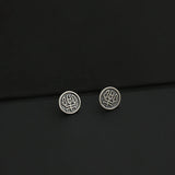 925 Sterling Silver Music Round Couple Earrings Chinese Style Men And Women