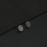 925 Sterling Silver Music Round Couple Earrings Chinese Style Men And Women