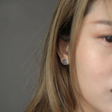 925 Sterling Silver Music Round Couple Earrings Chinese Style Men And Women