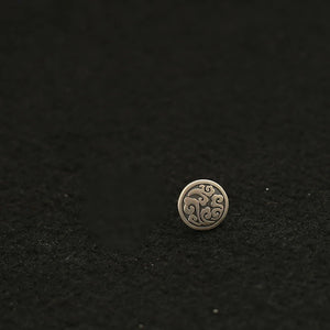 925 Silver Stud Earrings Chinese Xiangyun Totem Couple Jewelry