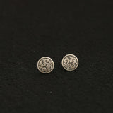925 Silver Stud Earrings Chinese Xiangyun Totem Couple Jewelry