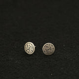 925 Silver Stud Earrings Chinese Xiangyun Totem Couple Jewelry