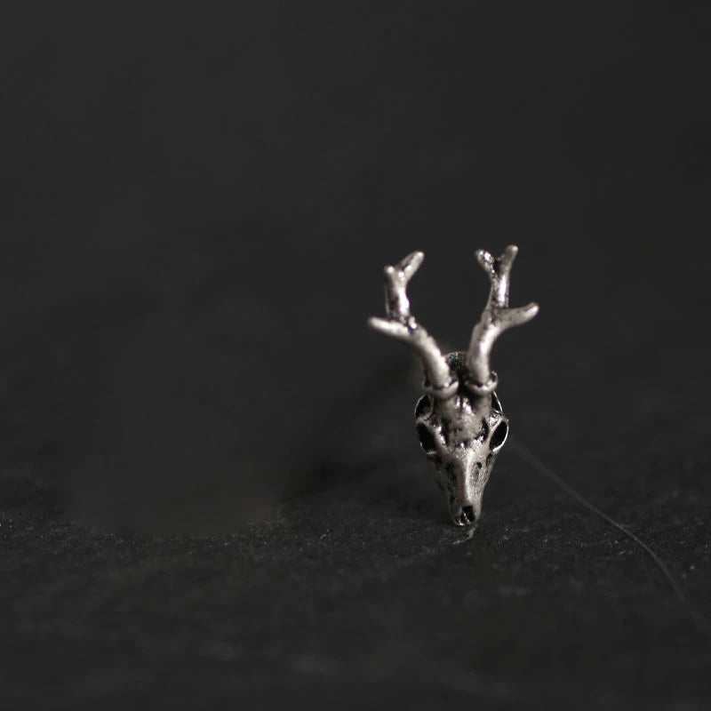 925 Silver Deer Skull Stud Earrings National Style