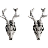 925 Silver Deer Skull Stud Earrings National Style