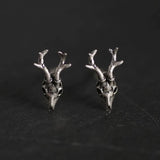 925 Silver Deer Skull Stud Earrings National Style