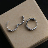 925 Sterling Fungus Buckle Coin Hollow Round Earrings