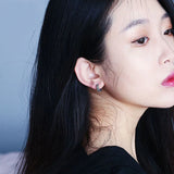 925 Sterling Fungus Buckle Coin Hollow Round Earrings