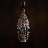 Retro Amitabha Buddha Dzi Pendant Men's Necklace