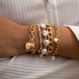 Baroque Pearl Bracelet Micro-inlaid Love Jewelry
