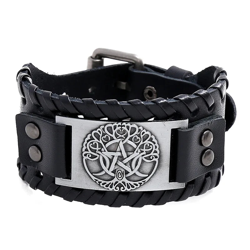 Retro Braided Cowhide Bracelet Punk Men's Leather Bracelet