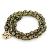 Vintage Brass Dragon Head Chain Necklace Men Punk Retro Cylinder Beads