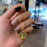 Ethnic Style Retro Buddha Statue Jade Pendant Necklace