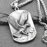 Embossed Eagle Pendant Necklace Hipster Style Sweater Chain