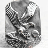Embossed Eagle Pendant Necklace Hipster Style Sweater Chain